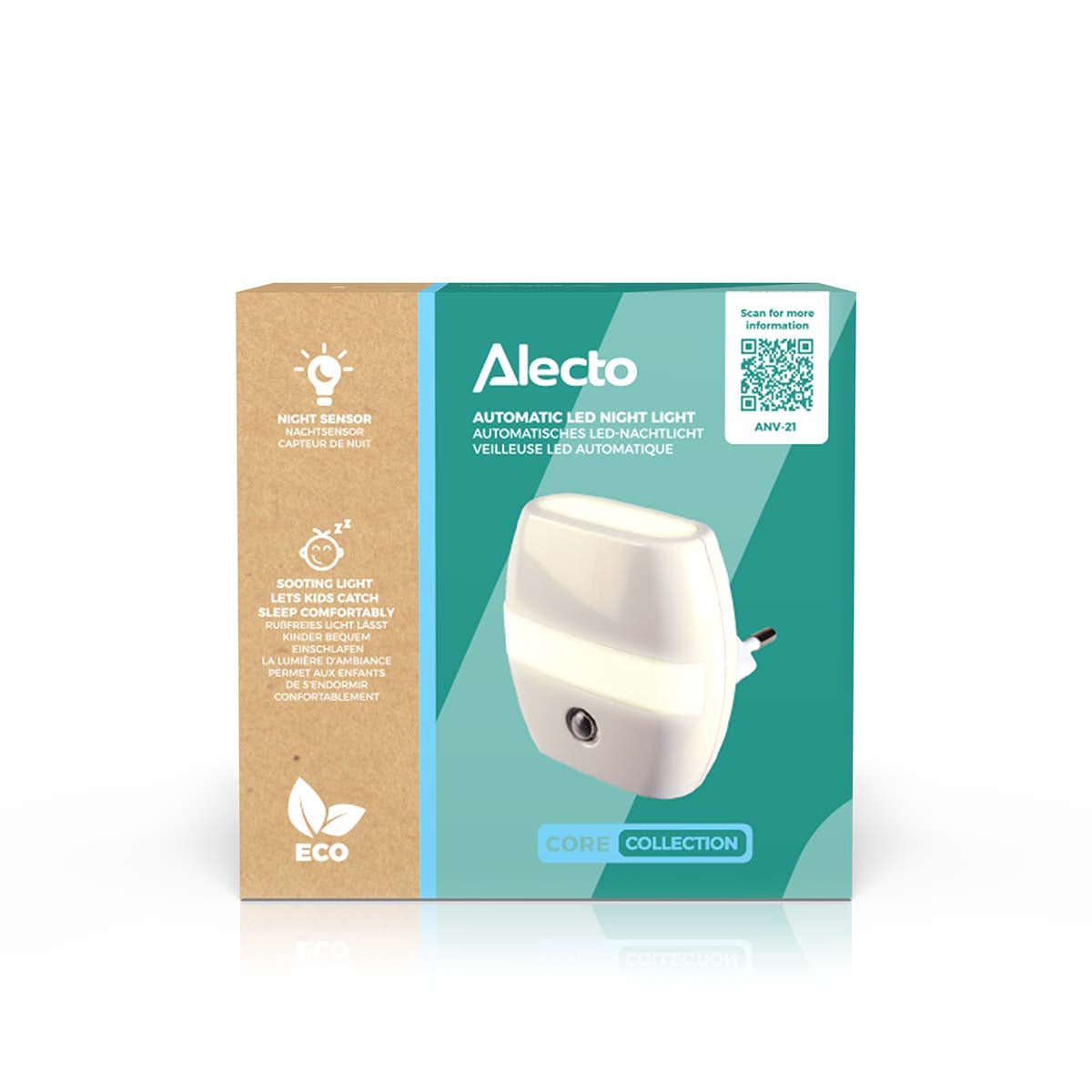 Automatic LED Night Light with Sensor, Warm Yellow Glow