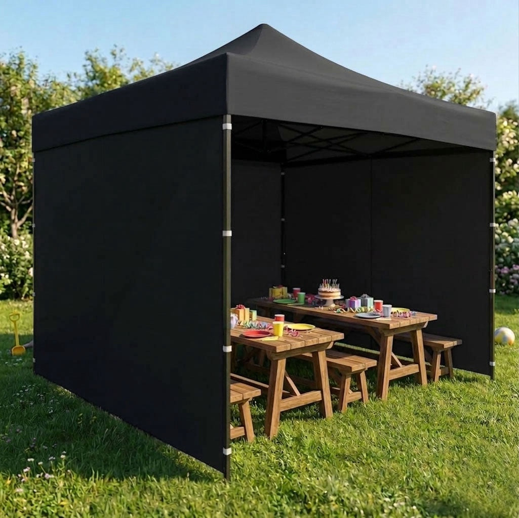 Automatic Pop-Up Garden Pavilion Tent, 3x3 m, Black