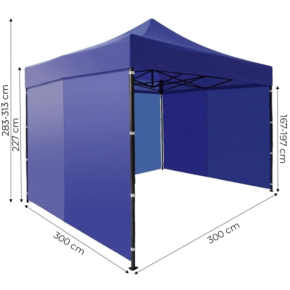 Automatic Pop-Up Garden Pavilion Tent, 3x3 m, Blue
