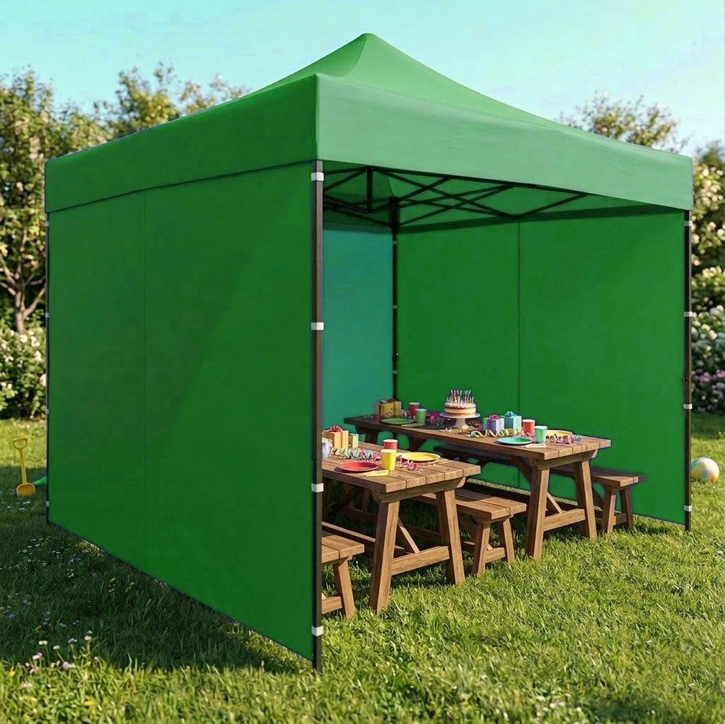 Automatic Pop-Up Garden Pavilion Tent, 3x3m, Green
