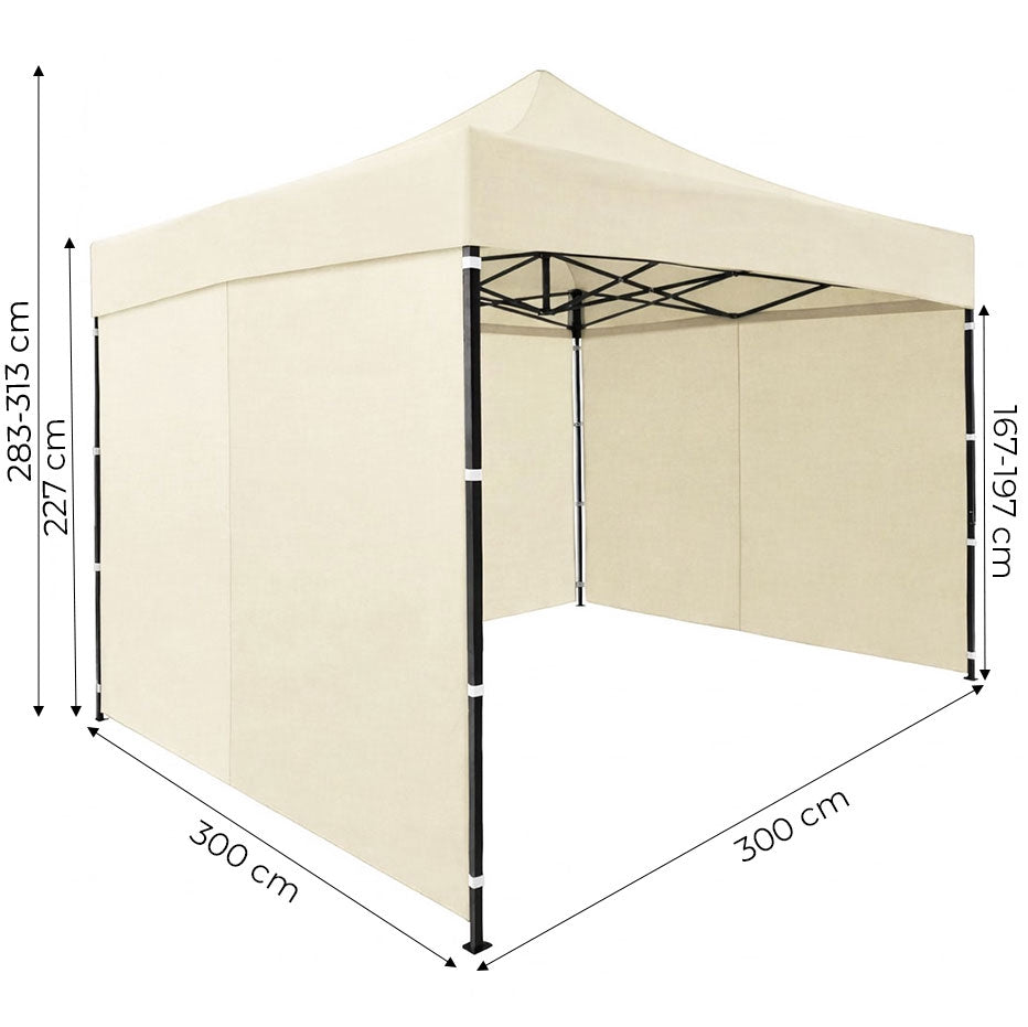 Automatic Pop-Up Garden Tent, 3x3m, Beige, Steel Frame
