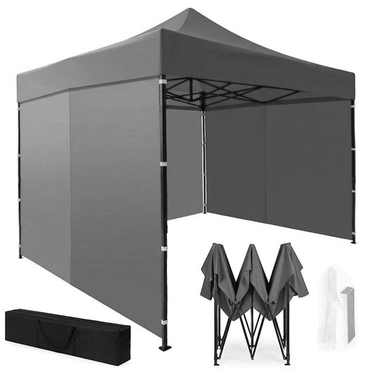 Automatic Pop-Up Garden Tent, 3x3m, Grey, Adjustable