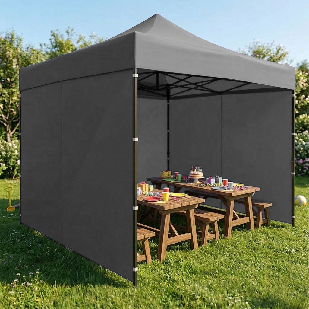 Automatic Pop-Up Garden Tent, 3x3m, Grey, Adjustable