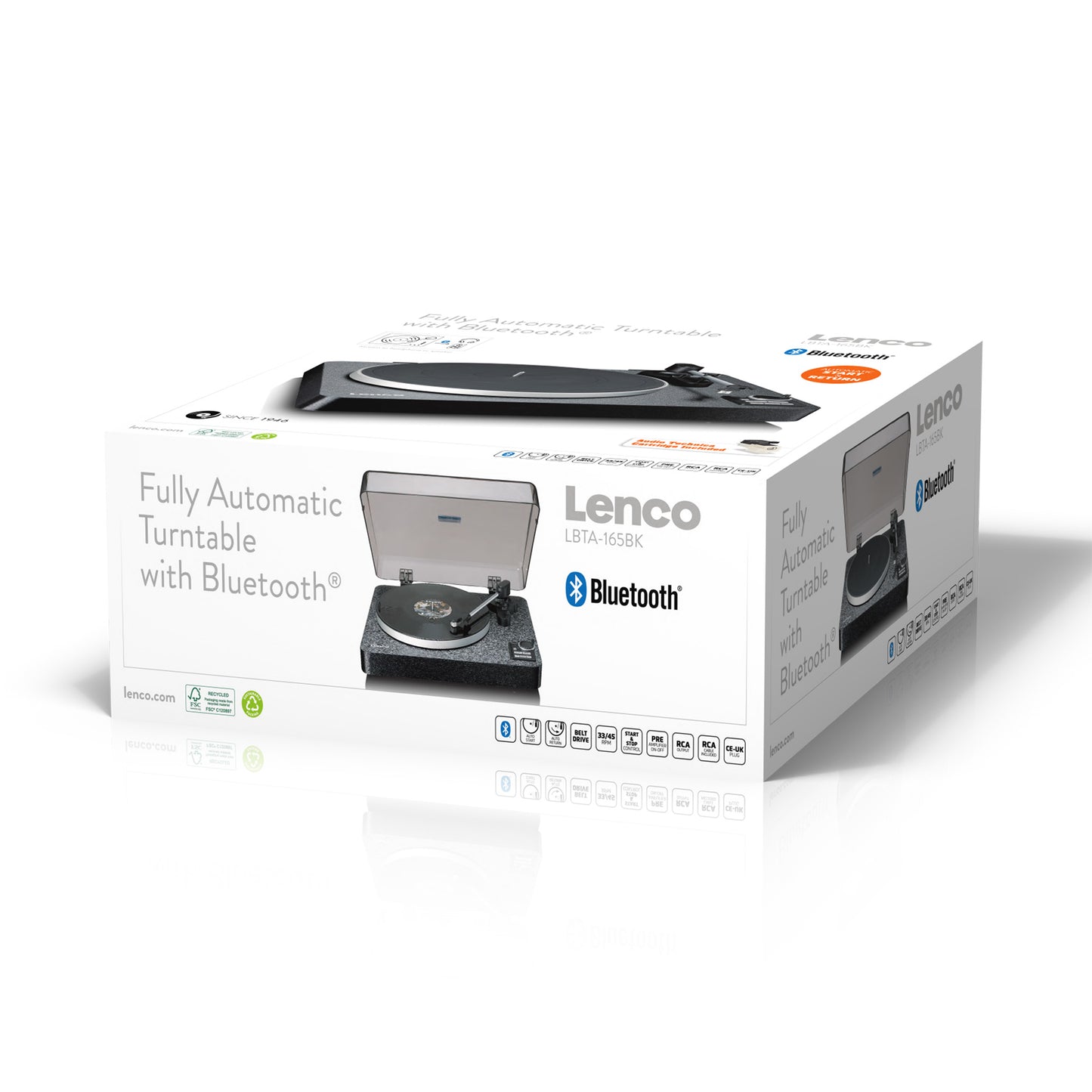 Automatic Turntable with Bluetooth and Pre-Amplifier, Black