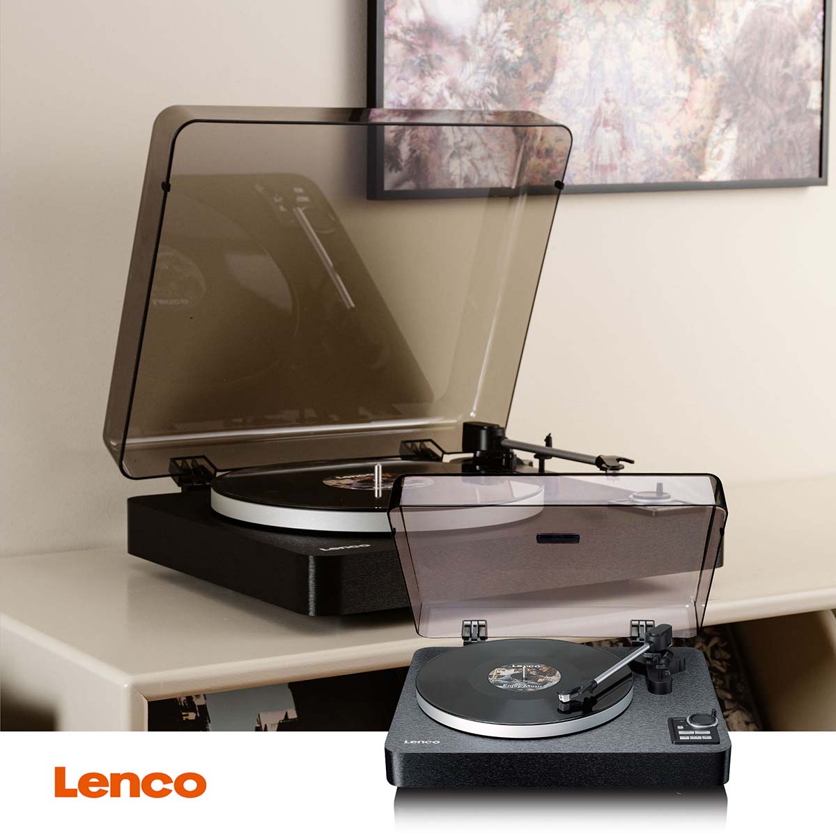 Automatic Turntable with Bluetooth and Pre-Amplifier, Black