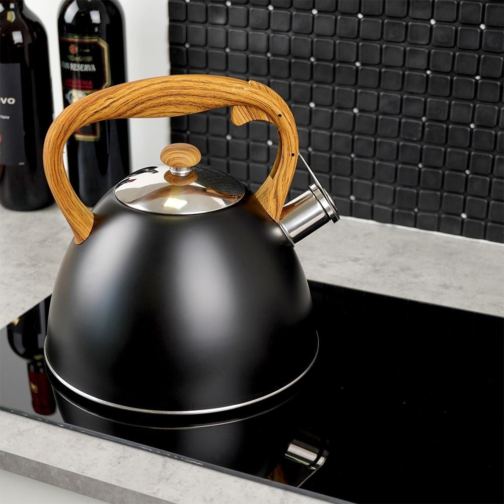 Automatic Whistle Iron in Black Stainless Steel for All Stoves