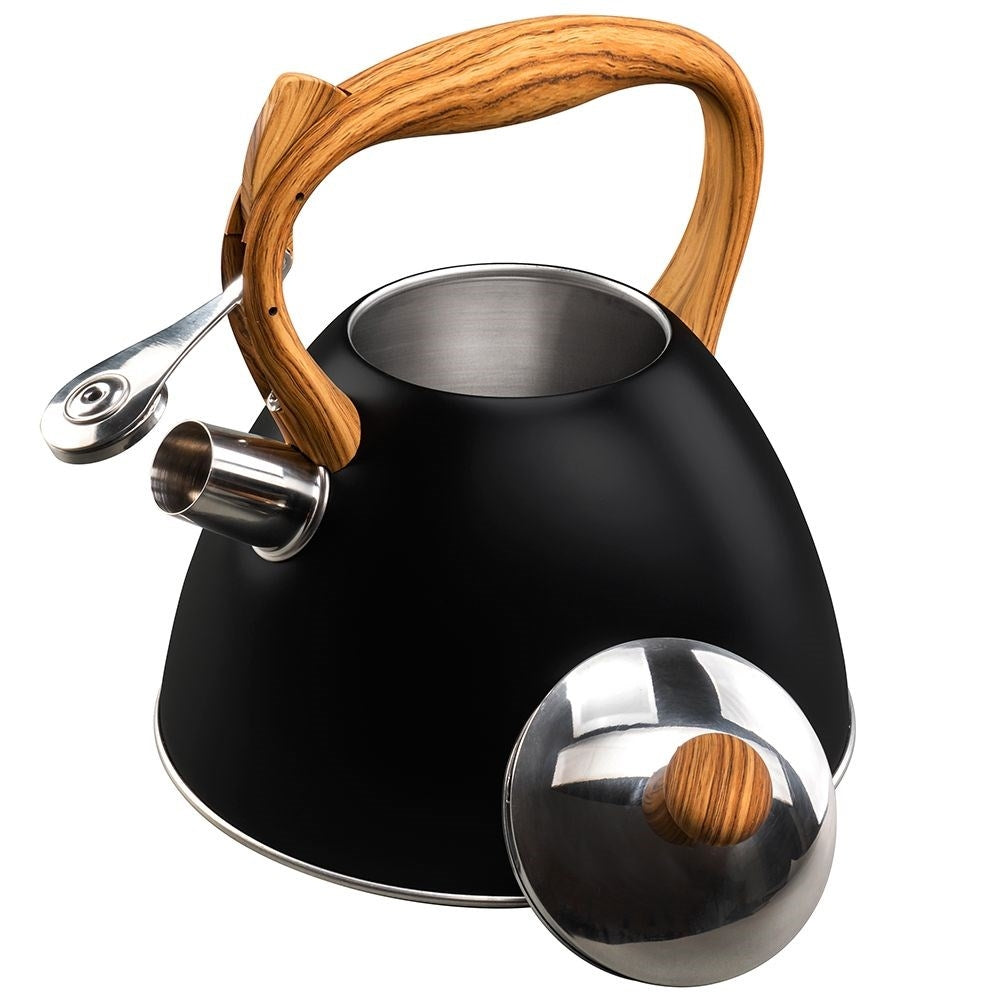 Automatic Whistle Iron in Black Stainless Steel for All Stoves