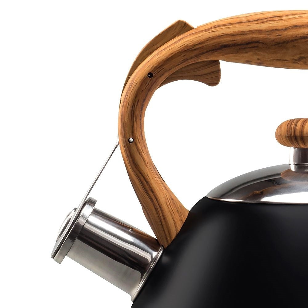 Automatic Whistle Iron in Black Stainless Steel for All Stoves