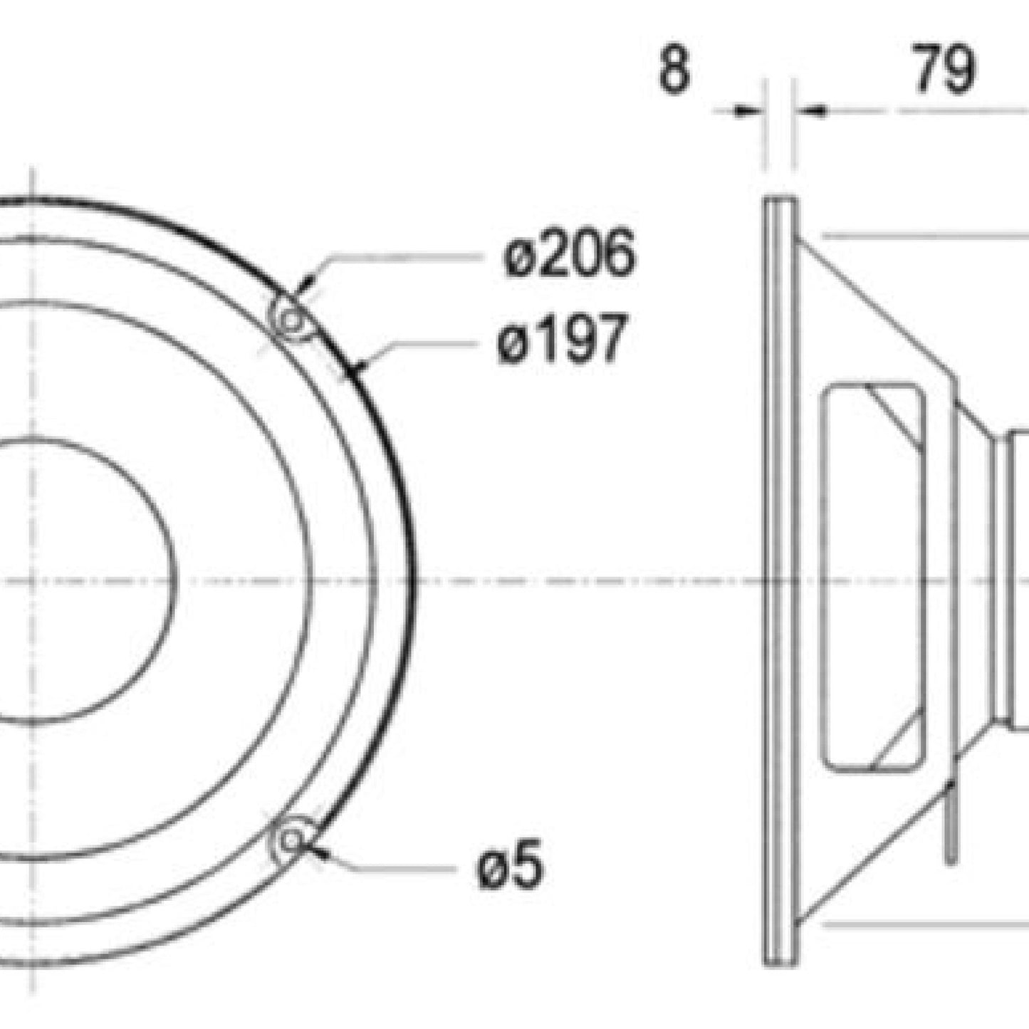B200 - 8 Ohm 20 cm (8") 8 Bass Speaker