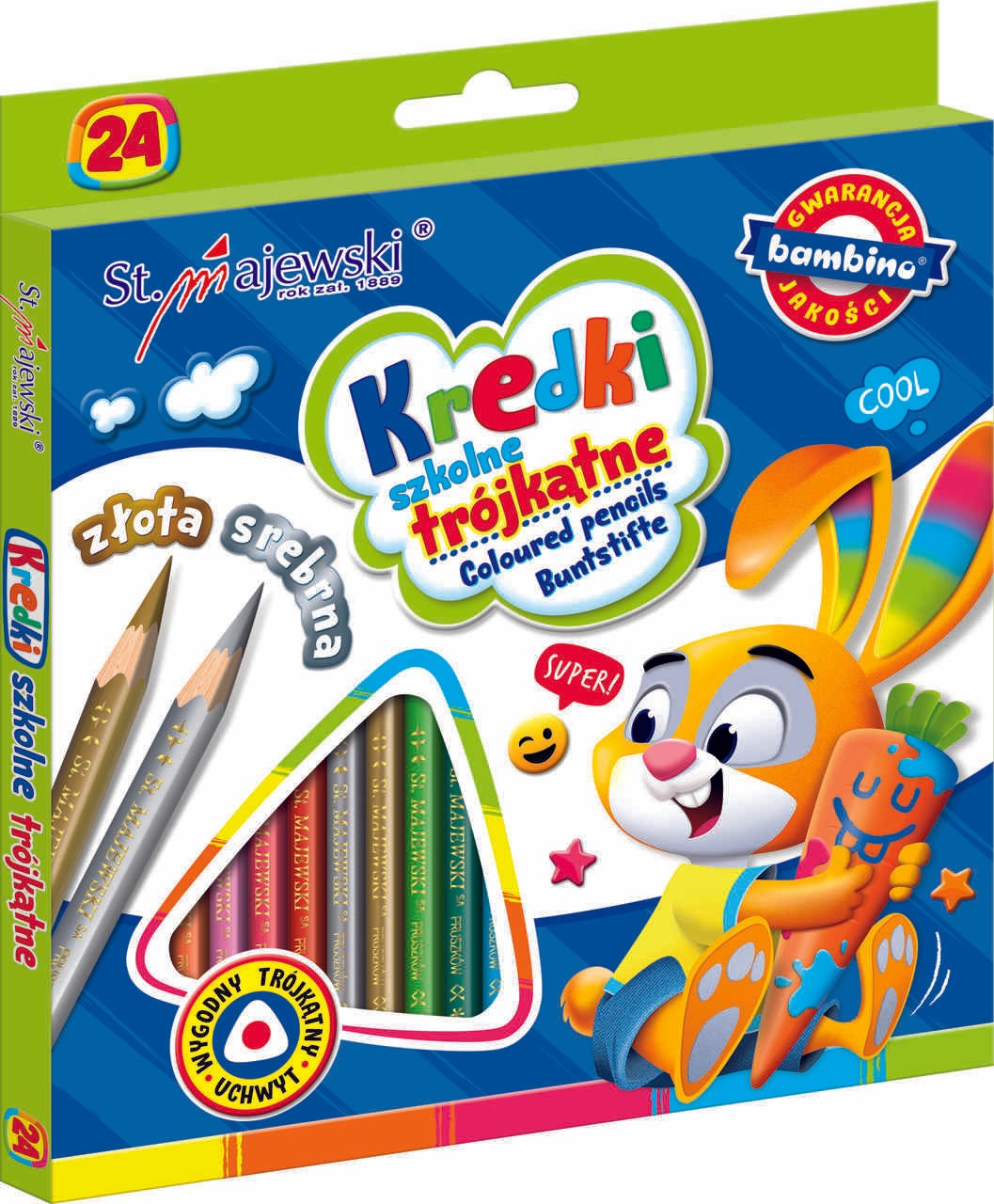 BAMBINO School triangular pencils 24 colours