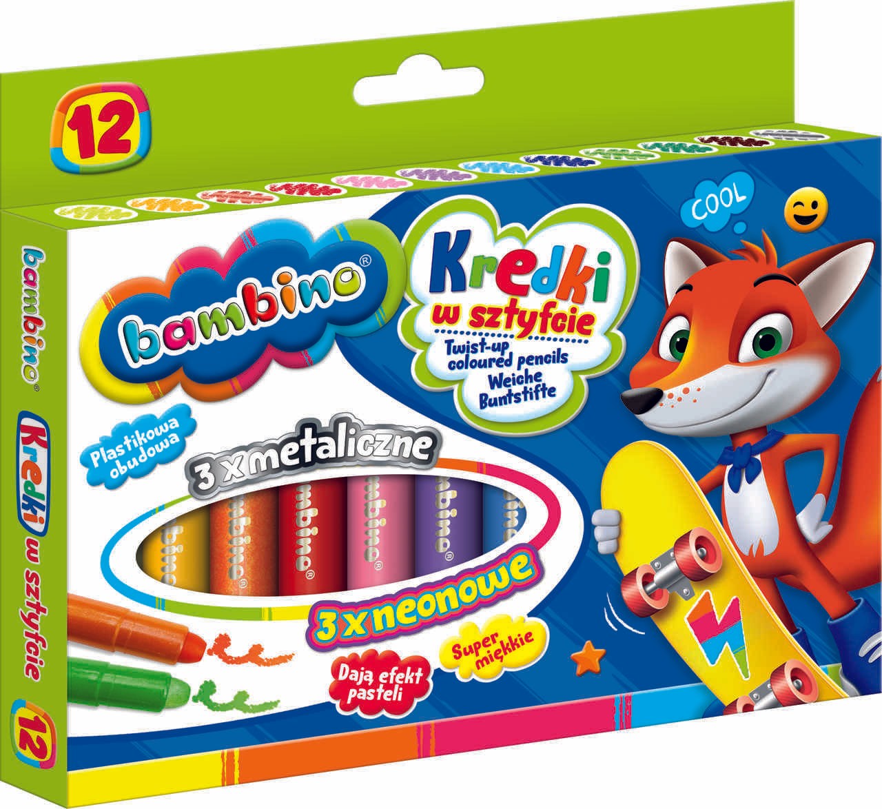 BAMBINO Stick Crayons 12 colours