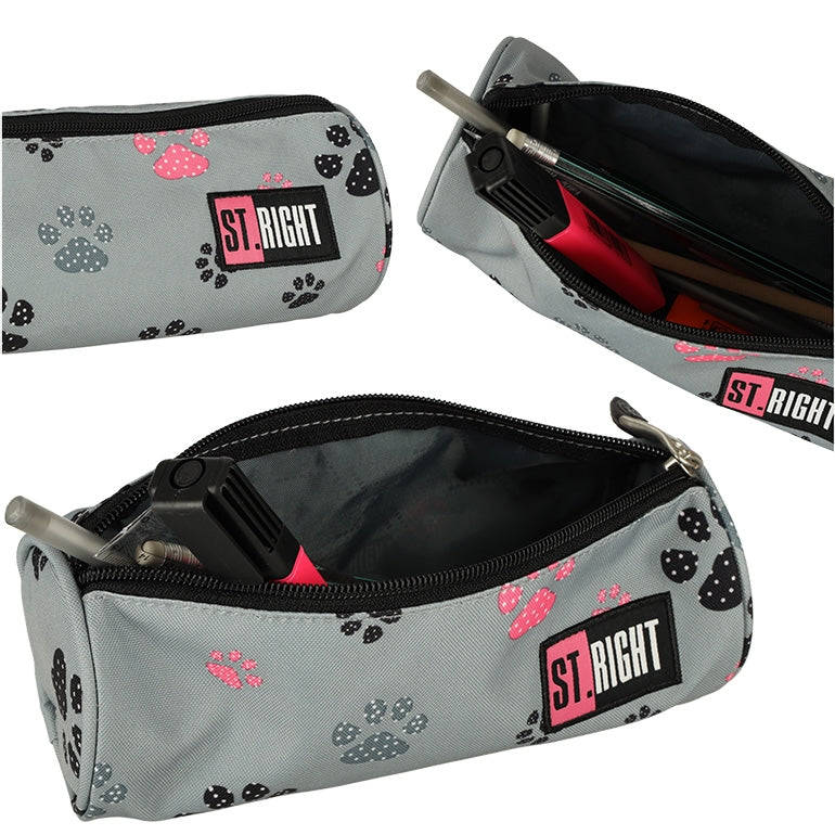BAMBINO pencil case tuba paws grey