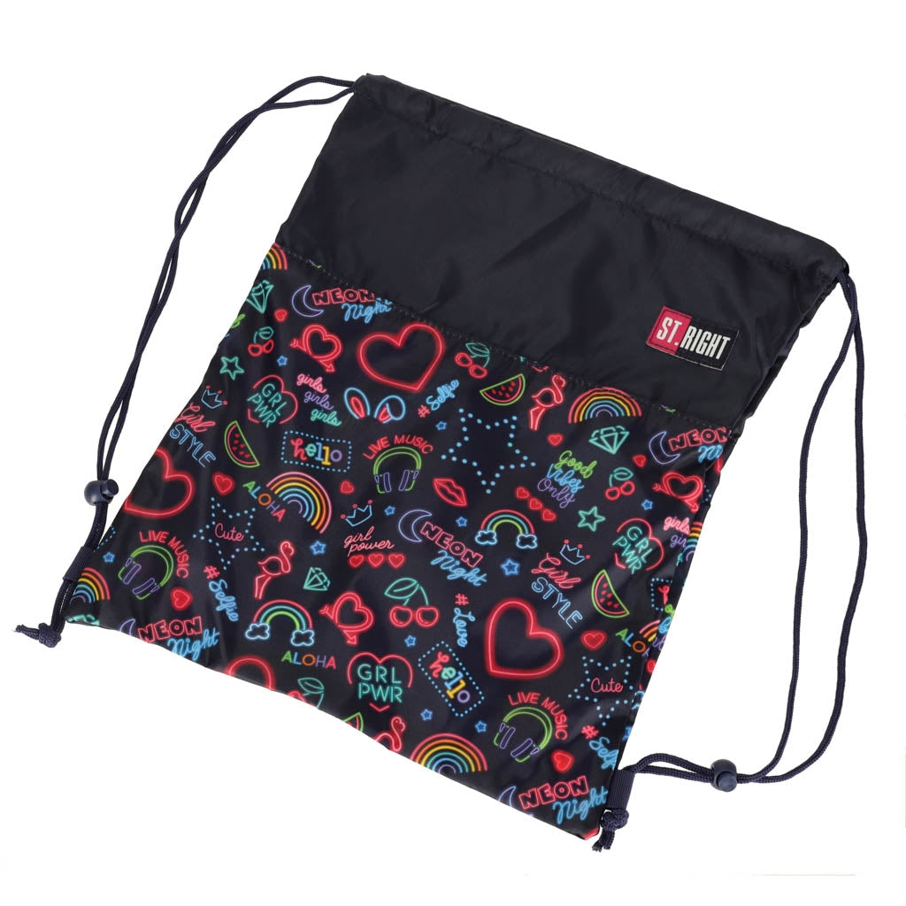 BAMBINO shoe bag black neon patterns
