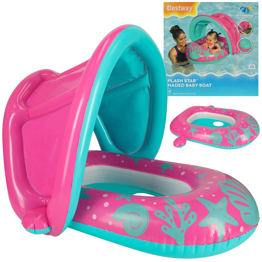BESTWAY 34091 Inflatable pontoon with canopy pink