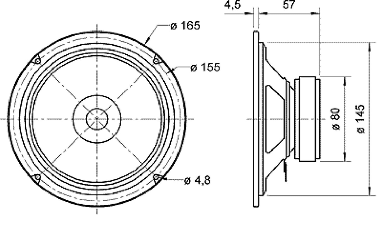 BG 17 - 8 Ohm -16 cm (6.5") full range speaker