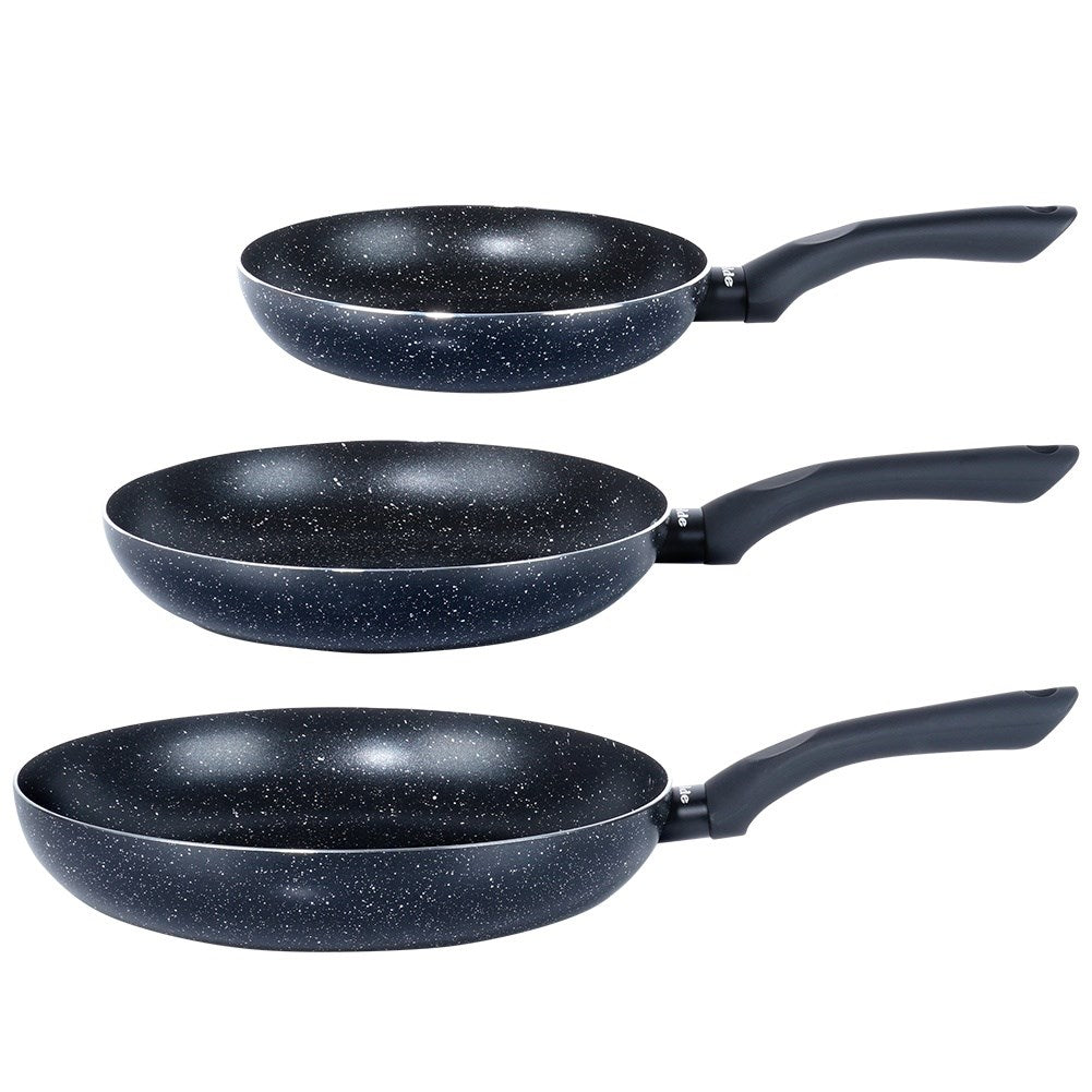 BLACK LINE granite frying pan set, 3 pcs., 20/24/28 cm