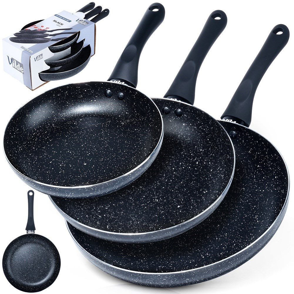 BLACK LINE granite frying pan set, 3 pcs., 20/24/28 cm