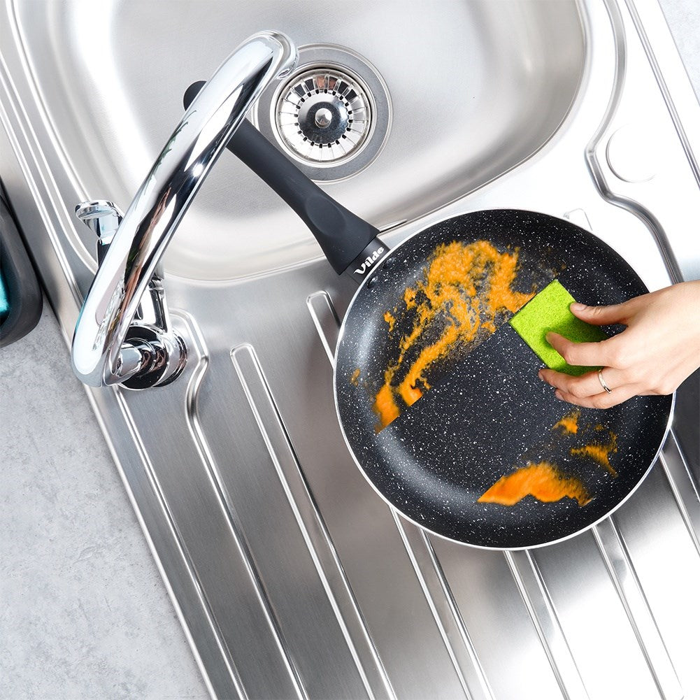 BLACK LINE granite frying pan set, 3 pcs., 20/24/28 cm