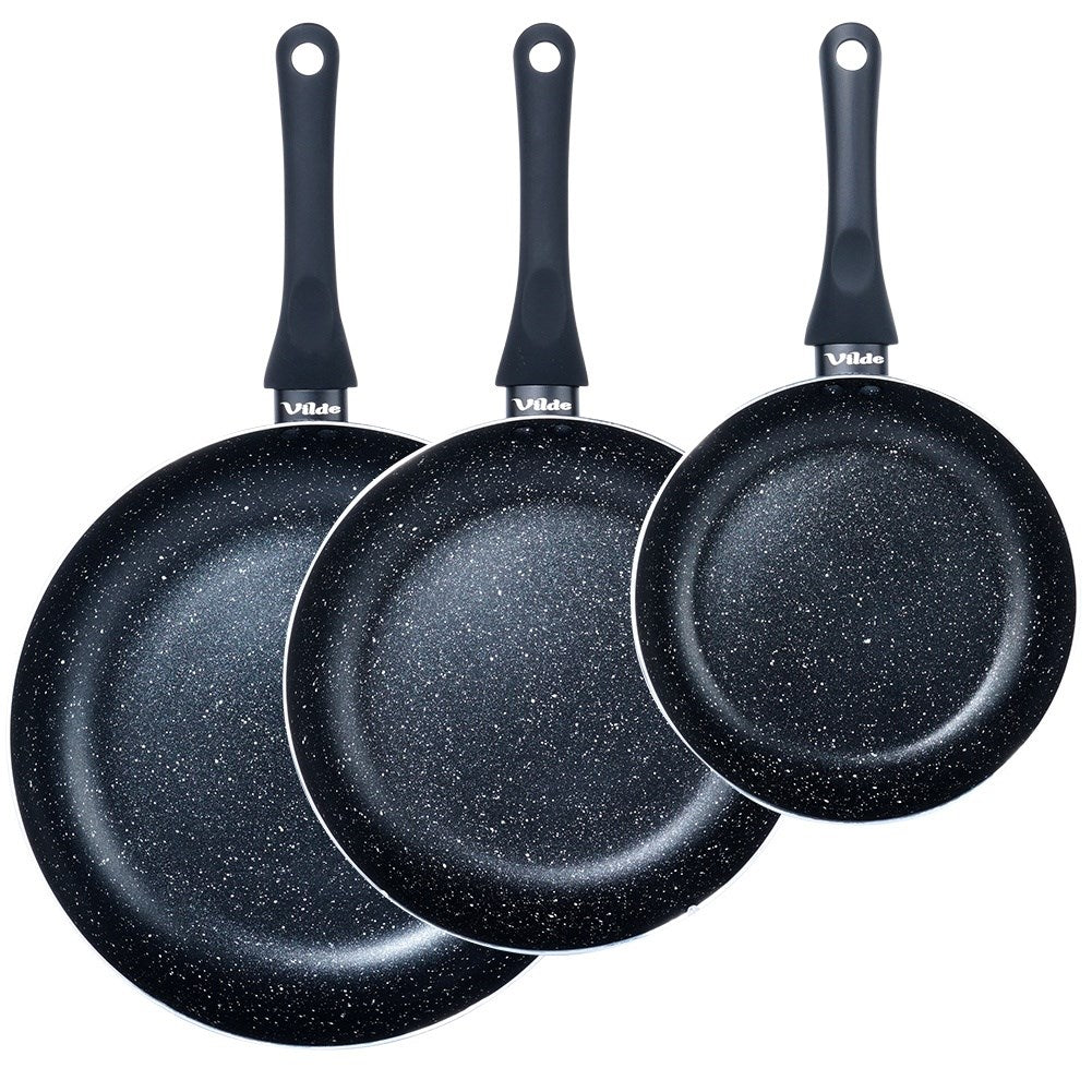 BLACK LINE granite frying pan set, 3 pcs., 20/24/28 cm