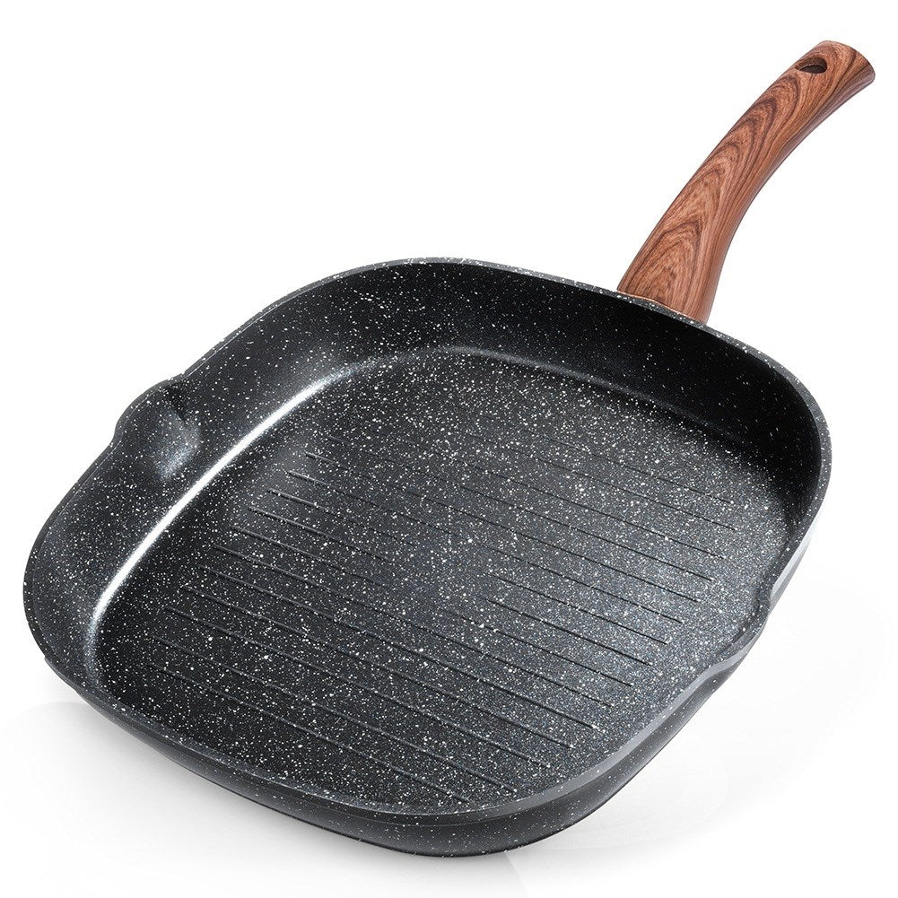 BLACK&WOOD square granite grill pan 28x28 cm