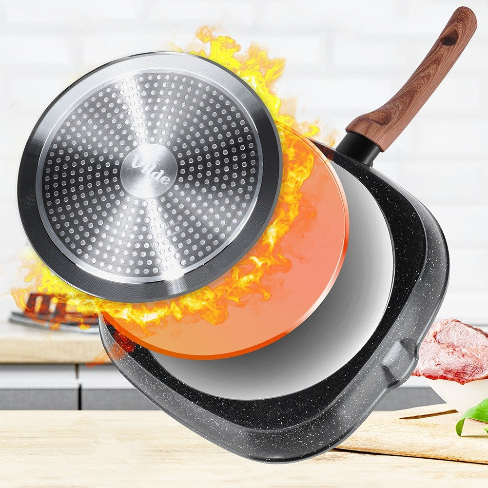 BLACK&WOOD square granite grill pan 28x28 cm