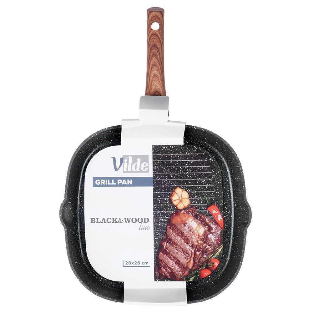 BLACK&WOOD square granite grill pan 28x28 cm