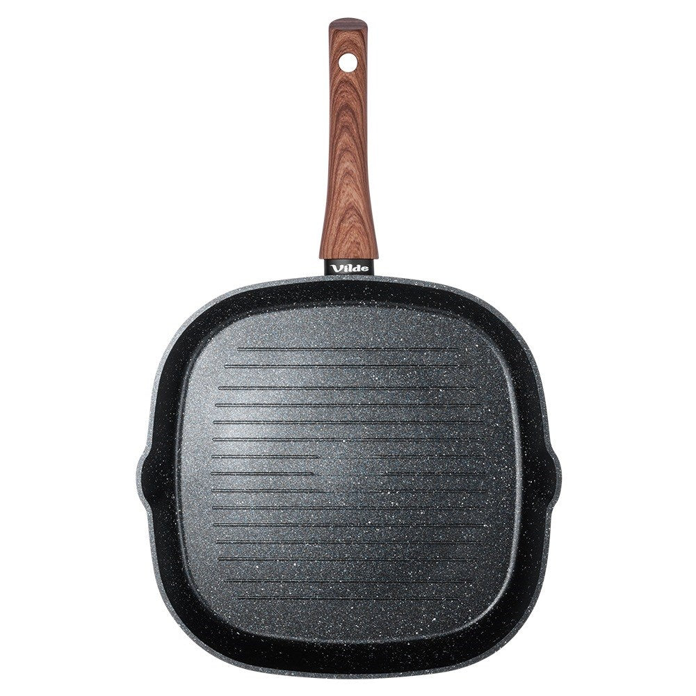 BLACK&WOOD square granite grill pan 28x28 cm