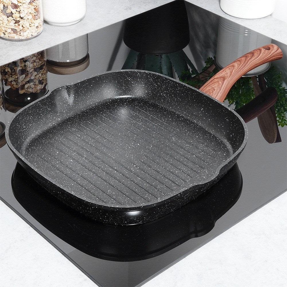 BLACK&WOOD square granite grill pan 28x28 cm