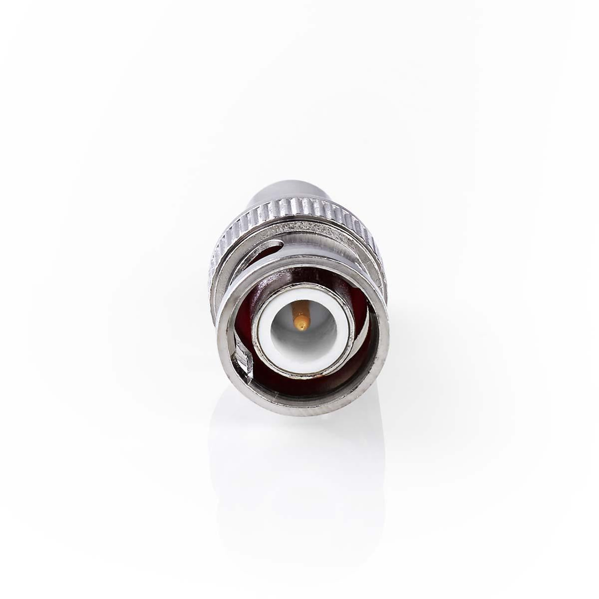 BNC Adapter | BNC Male | RCA Female | Nickel Plated | 50 Ohm | Straight | Metal | Silver | 10 pieces. | Envelope