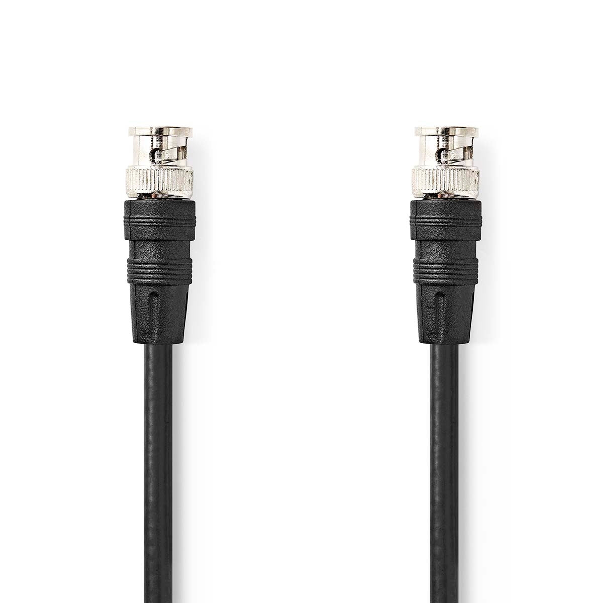 BNC video cable | BNC Male | BNC Male | Nickel plated | 75 Ohm | 1.00 m | Round | PVC | Black | Plastic bag