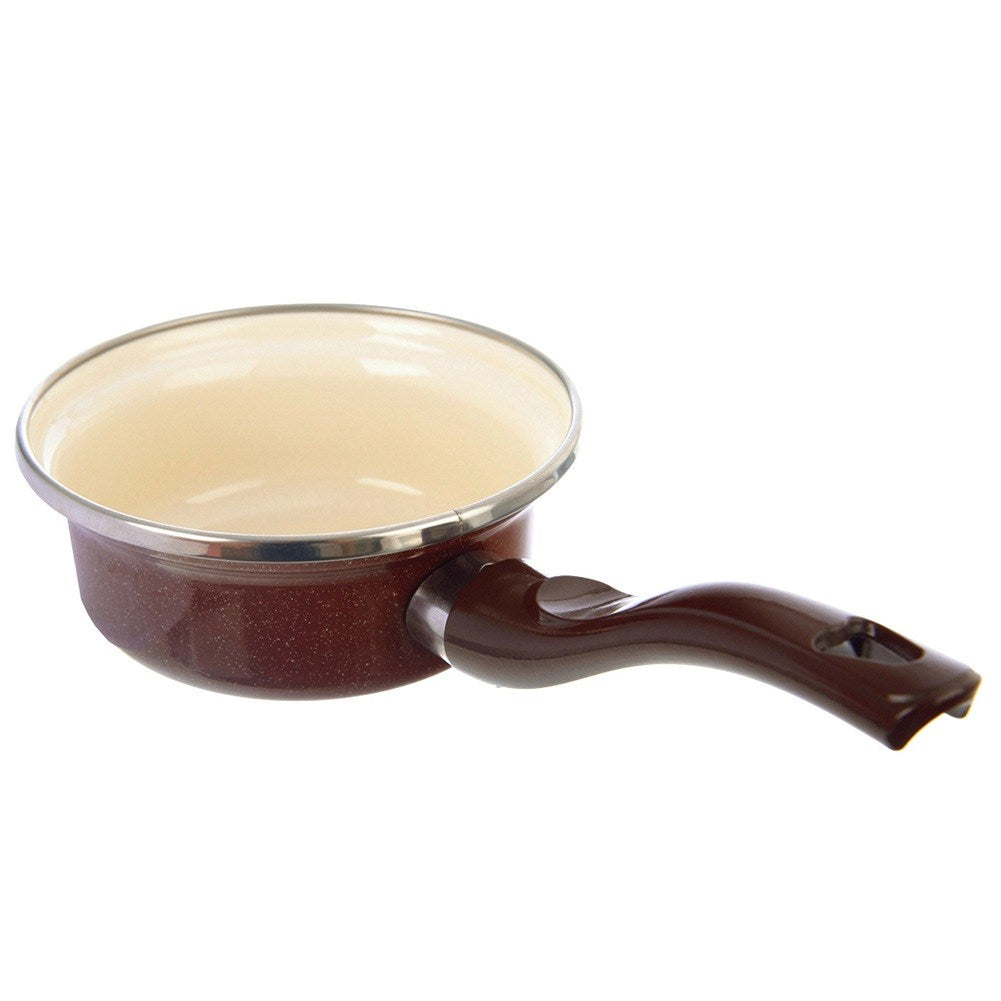 BROWN enameled saucepan 12 cm, 350 ml