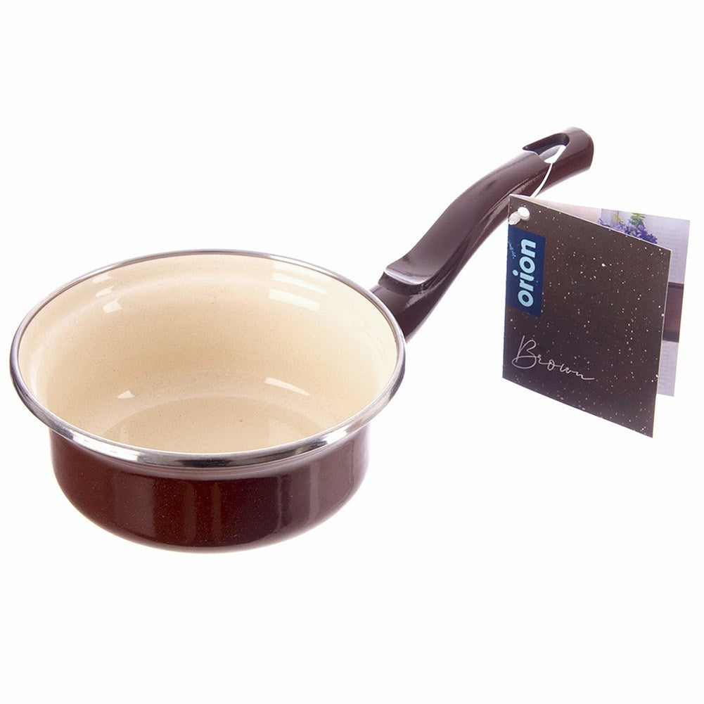 BROWN enameled saucepan 12 cm, 350 ml