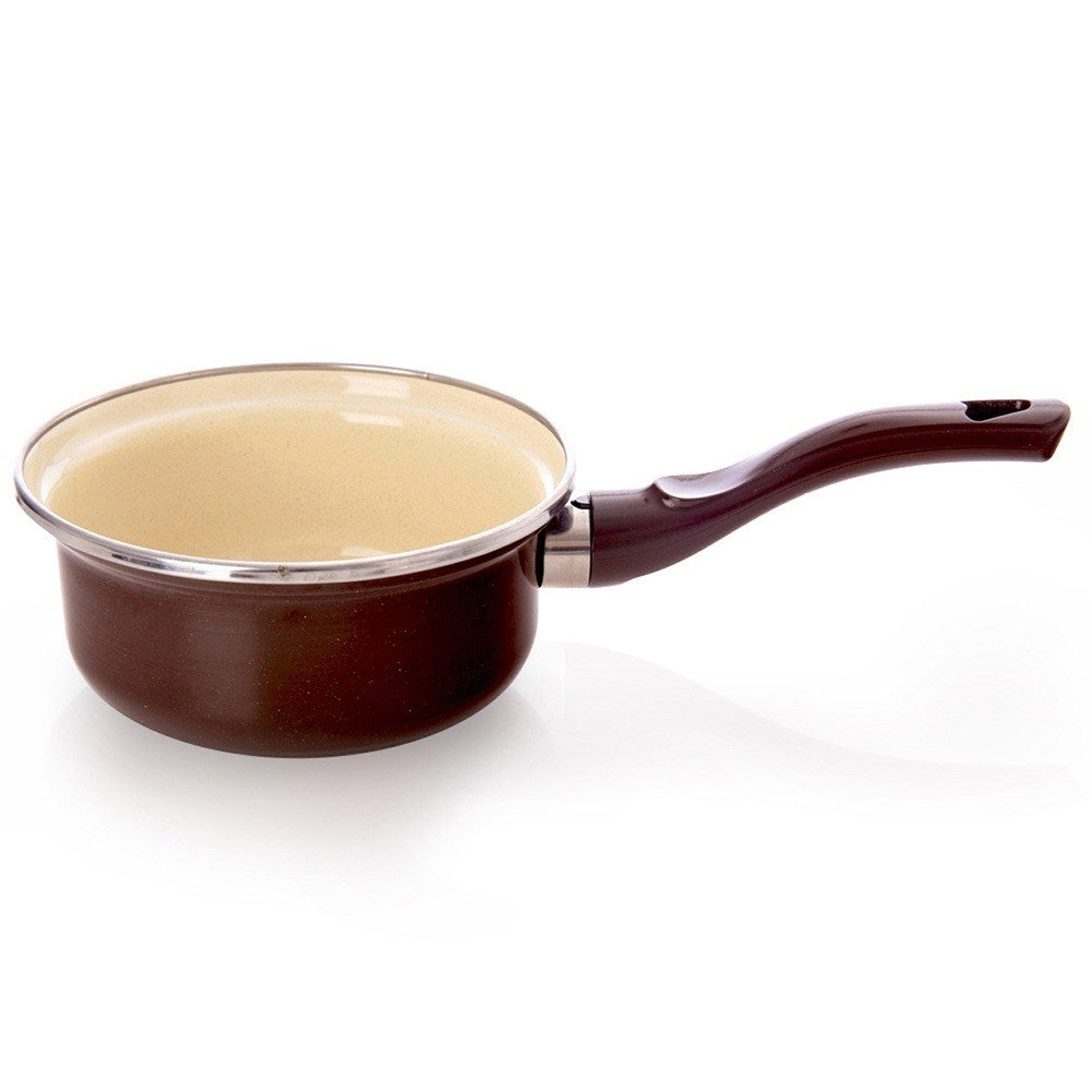 BROWN enameled saucepan 14 cm, 620 ml