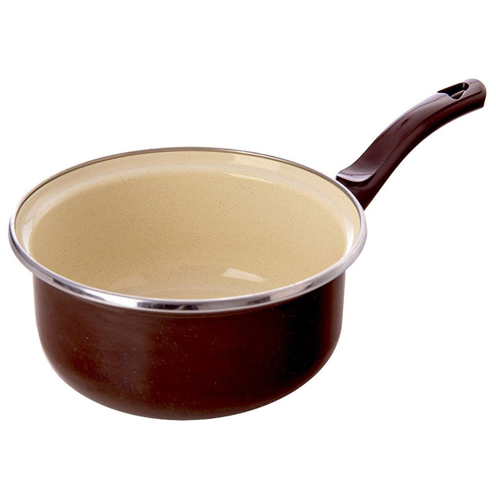 BROWN enameled saucepan 14 cm, 620 ml