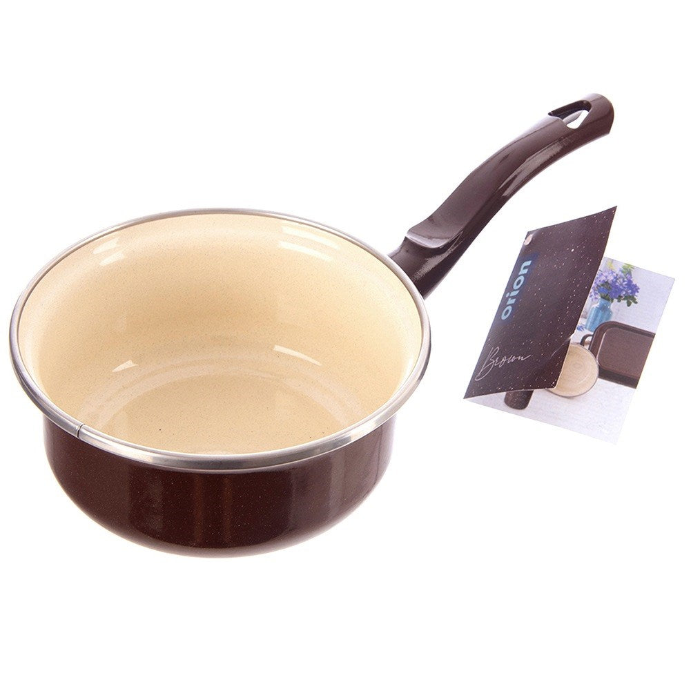 BROWN enameled saucepan 14 cm, 620 ml