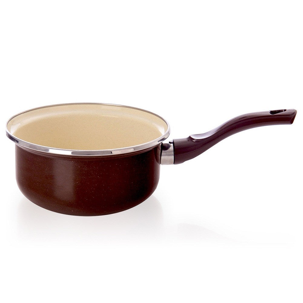 BROWN enameled saucepan 16 cm, 1 l