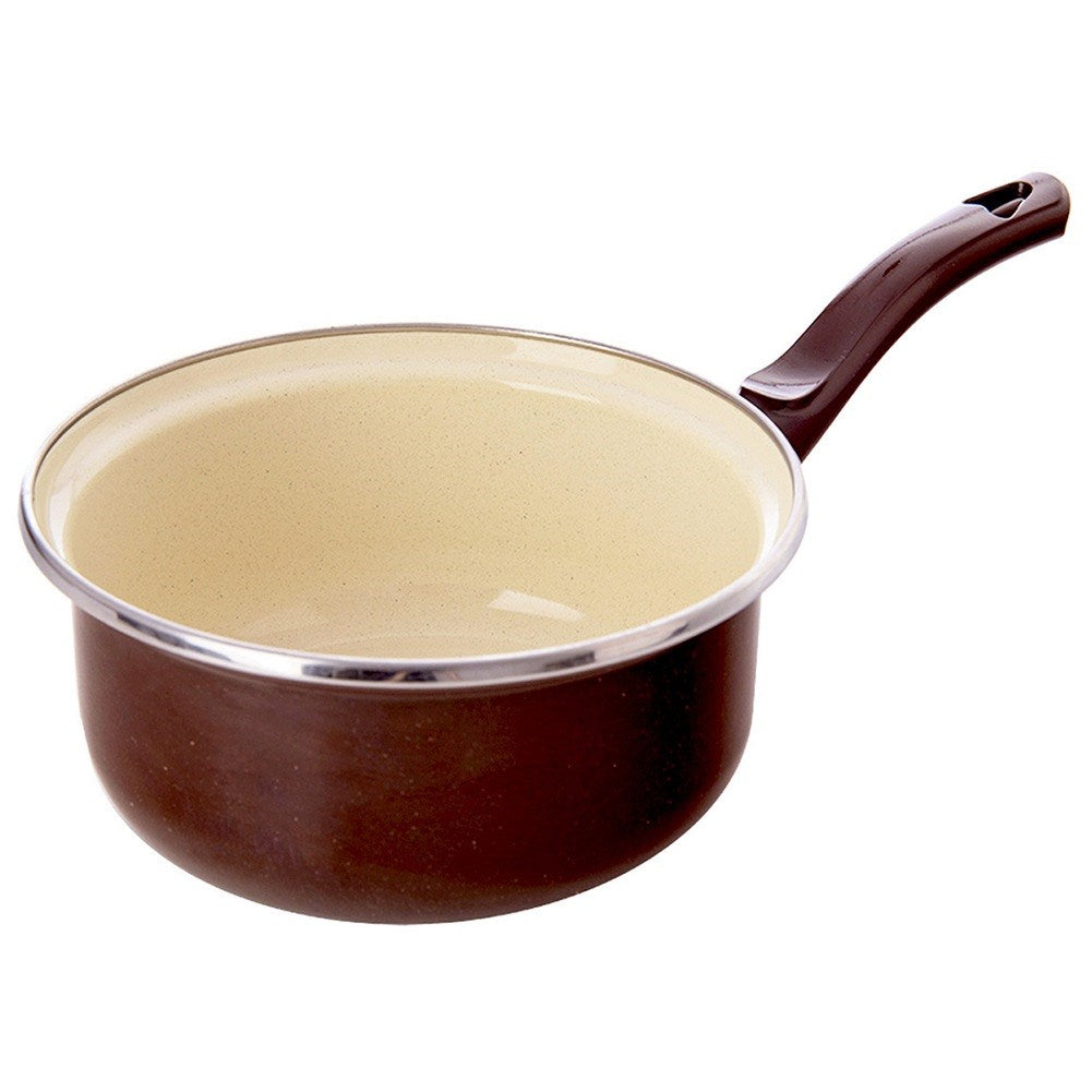 BROWN enameled saucepan 16 cm, 1 l