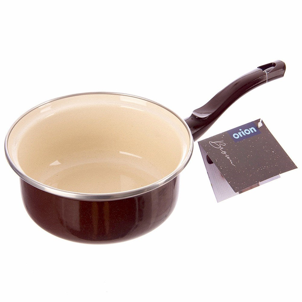 BROWN enameled saucepan 16 cm, 1 l