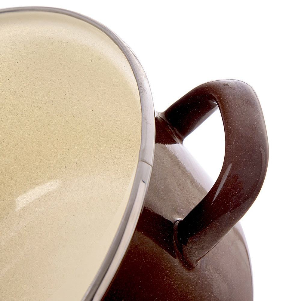 BROWN enamel pot 14 cm, 600 ml