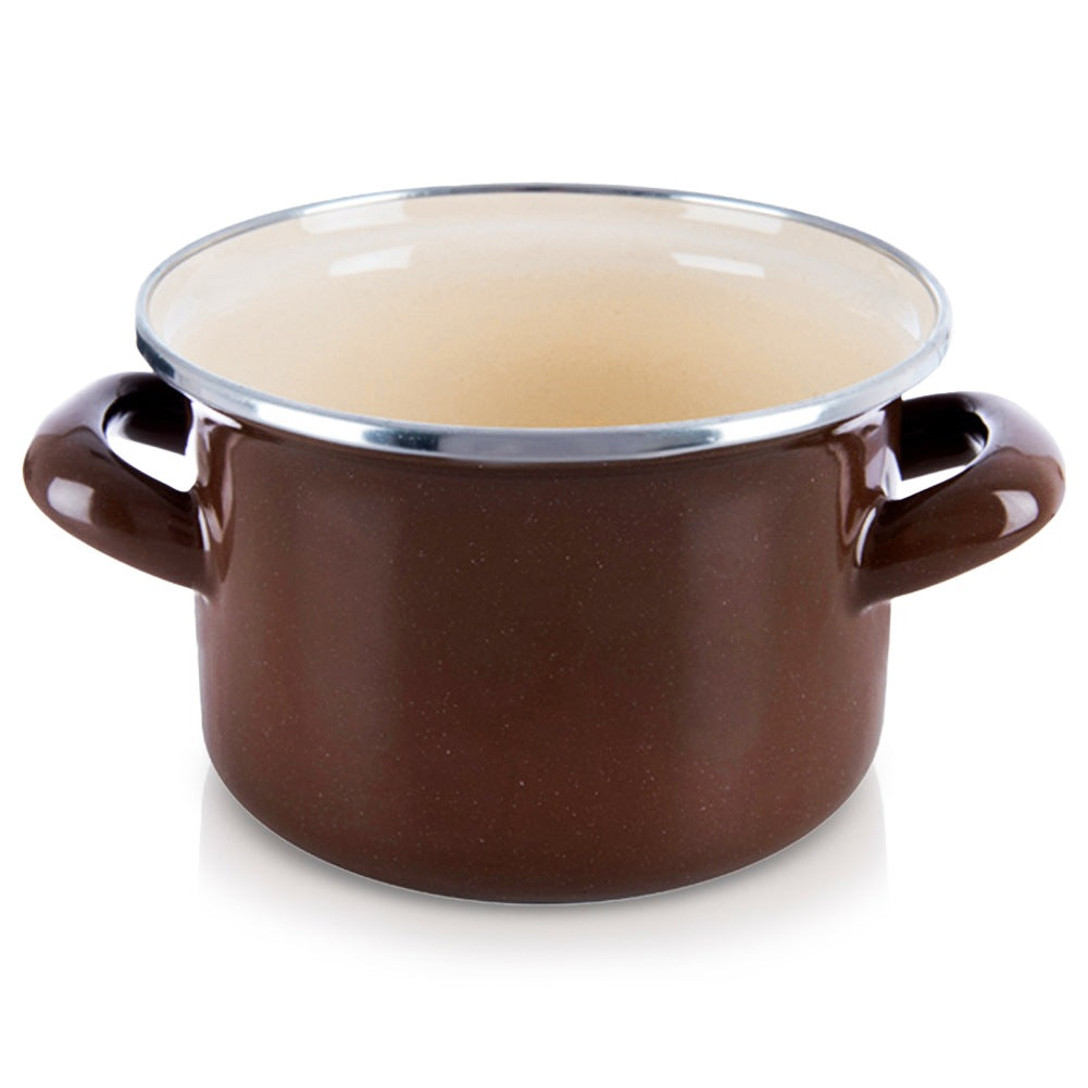 BROWN enamel pot 14 cm, 950 ml