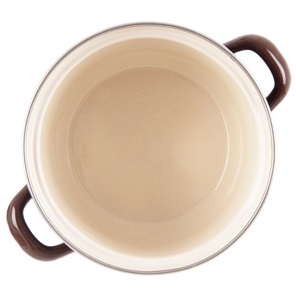 BROWN enamel pot 14 cm, 950 ml