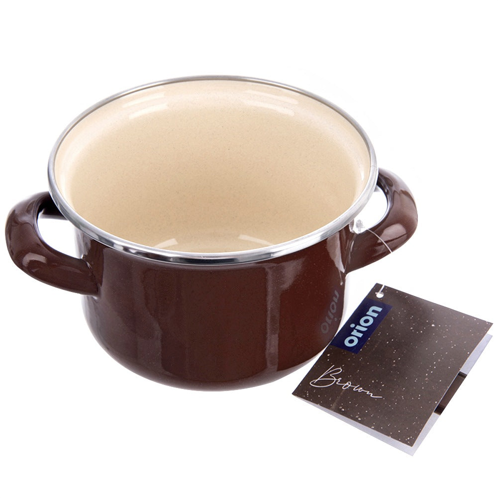 BROWN enamel pot 14 cm, 950 ml
