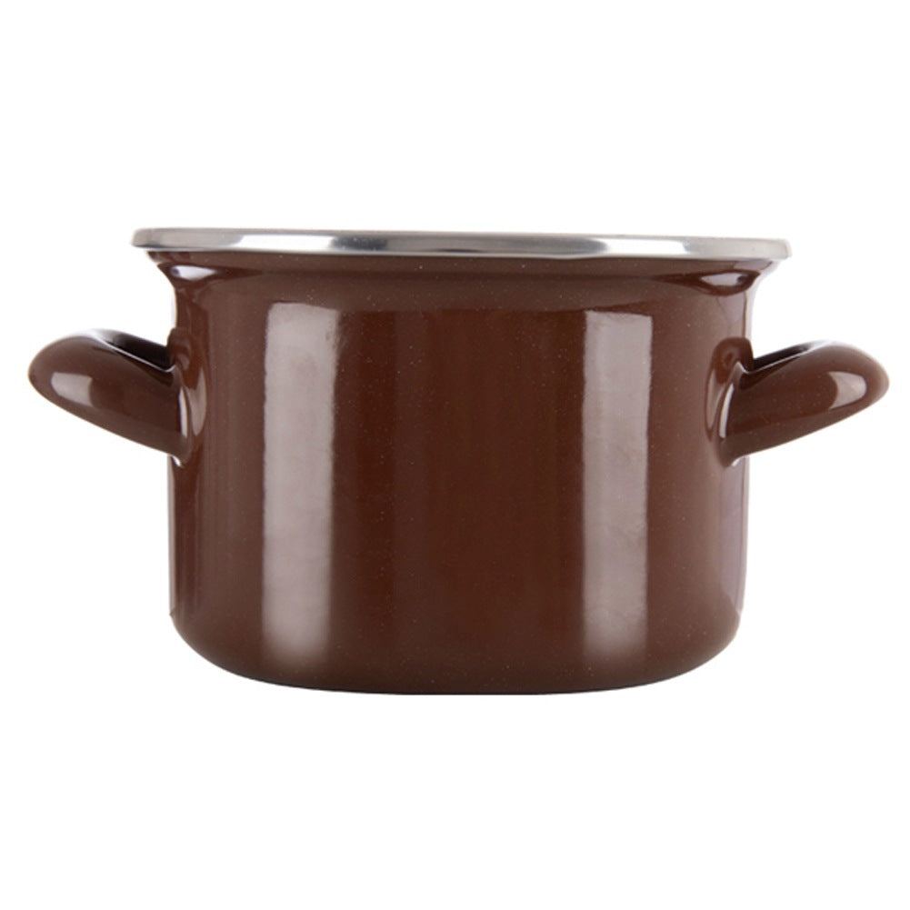 BROWN enamel pot 14 cm, 950 ml
