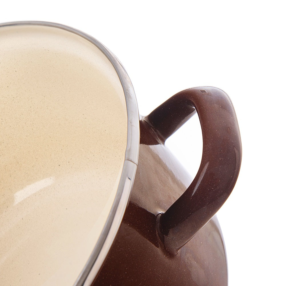 BROWN enamel pot 14 cm, 950 ml