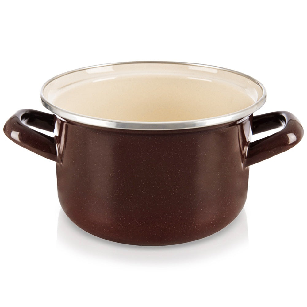 BROWN enamel pot 16 cm, 1.4 l
