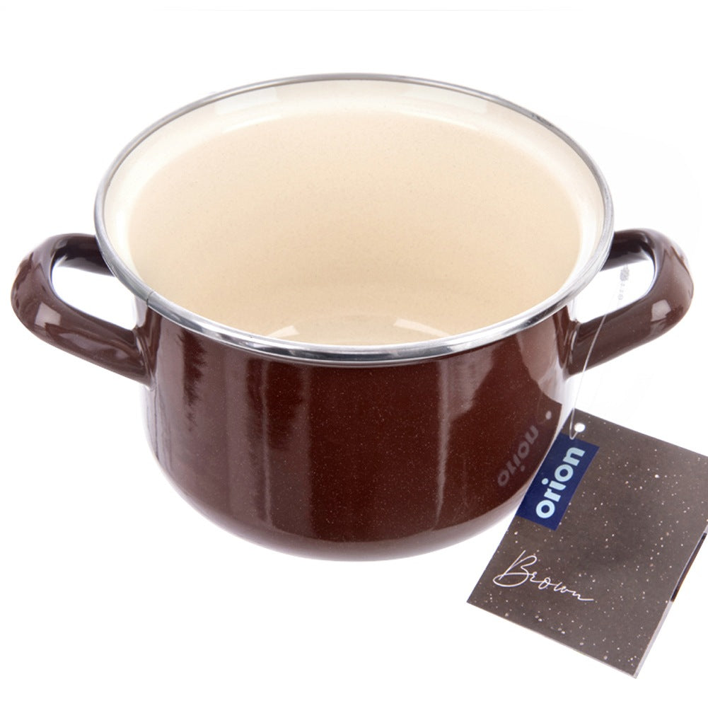BROWN enamel pot 16 cm, 1.4 l
