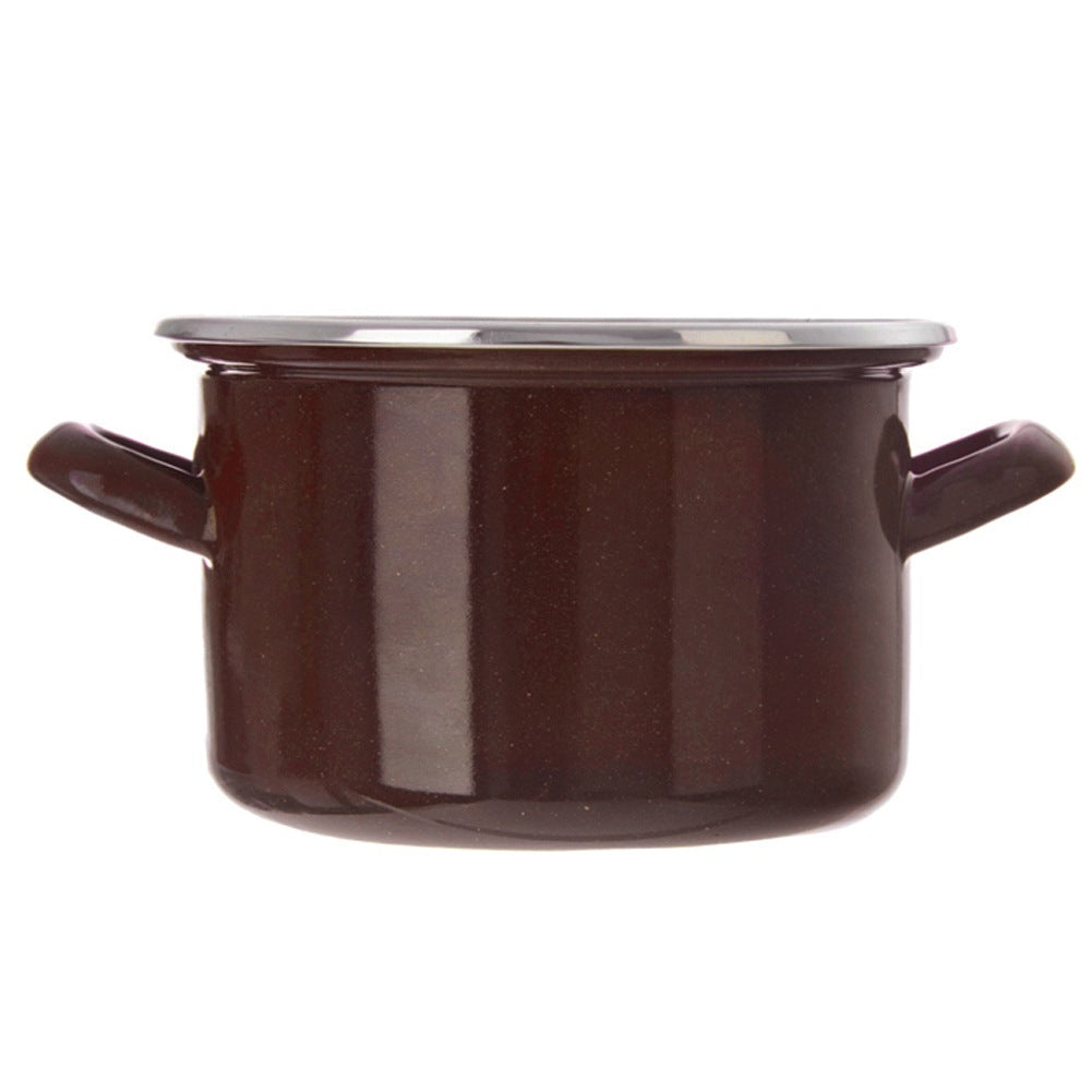 BROWN enamel pot 16 cm, 1.4 l
