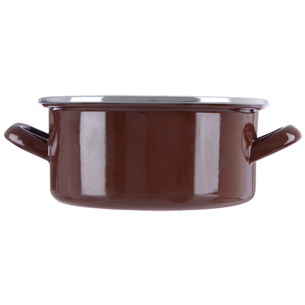 BROWN enamel pot 18.5 cm, 1.6 l