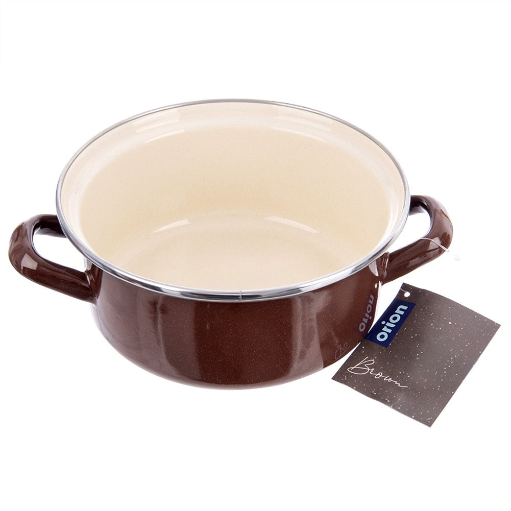 BROWN enamel pot 18.5 cm, 1.6 l