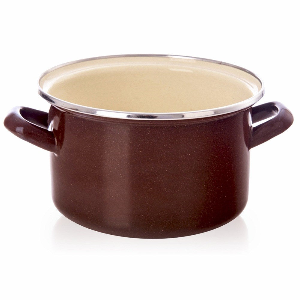 BROWN enamel pot 18 cm, 2 l